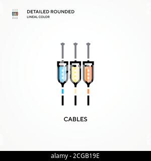 Cables vector icon. Modern vector illustration concepts. Easy to edit and customize. Stock Vector
