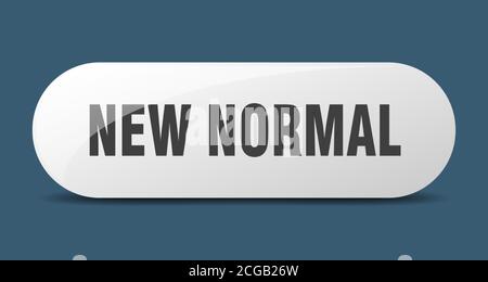 new normal button. rounded glass sign. sticker. banner Stock Vector