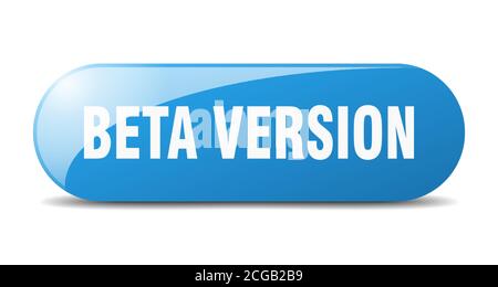 beta version button. rounded glass sign. sticker. banner Stock Vector