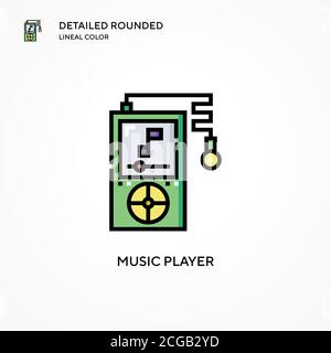 Music player vector icon. Modern vector illustration concepts. Easy to edit and customize. Stock Vector