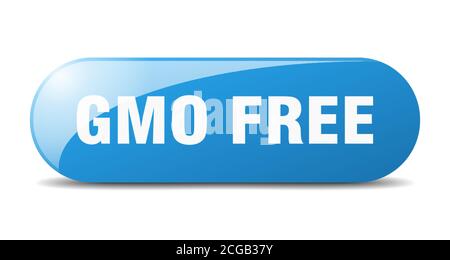 gmo free button. rounded glass sign. sticker. banner Stock Vector