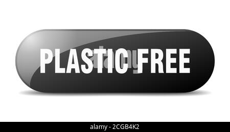 plastic free button. rounded glass sign. sticker. banner Stock Vector