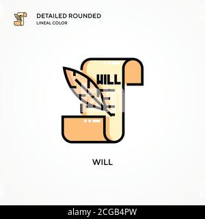 Will vector icon. Modern vector illustration concepts. Easy to edit and customize. Stock Vector