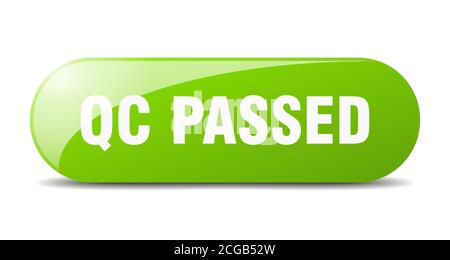 qc passed button. rounded glass sign. sticker. banner Stock Vector