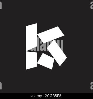 letter k paper star symbol education logo vector Stock Vector