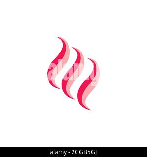 simple curves flame luxury simple logo vector Stock Vector