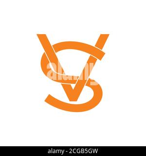 letters vs simple overlapping logo vector Stock Vector