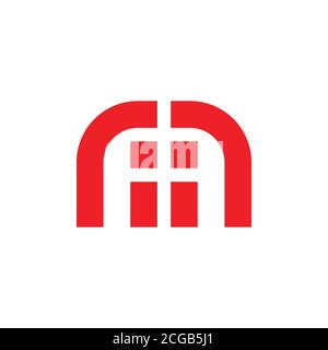 letter mi simple geometric logo vector Stock Vector