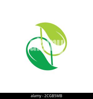 linked leaf colorful logo vector Stock Vector