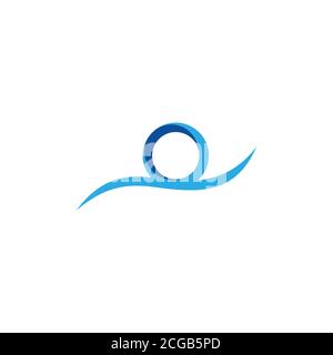 circle ring blue water flow logo vector Stock Vector