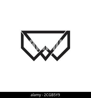 abstract letter vw overlapping line logo vector Stock Vector