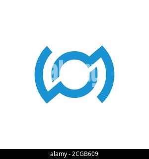 linked circle geometric line abstract logo vector Stock Vector