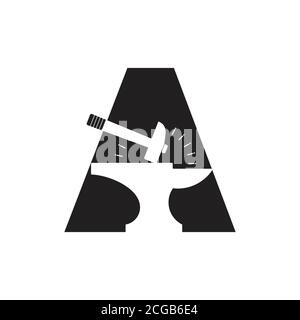 letter A triangle blacksmith design logo vector Stock Vector