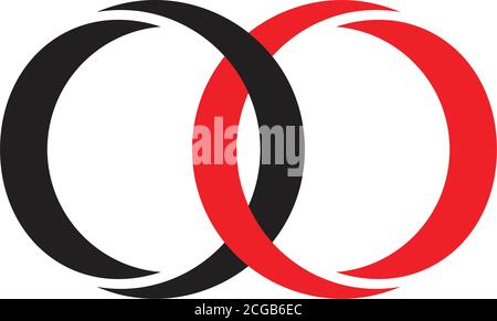 linked circle colorful object 3d logo vector Stock Vector
