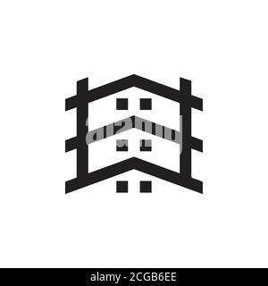 apartment home geometric symbol logo vector Stock Vector
