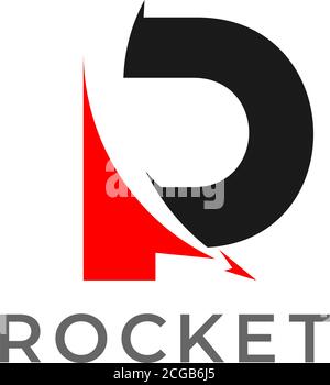 symbol vector of letter r motion rocket arrow geometric design Stock Vector