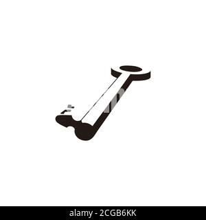 simple key symbol, 3d negative space shadow design logo vector Stock Vector
