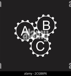 letters abc cog wheels system symbol vector Stock Vector