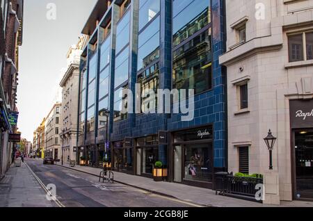 London, UK - April 24, 2020:  view along the normally busy Brewer Street in Soho, Central London during COVID lockdown. Stock Photo