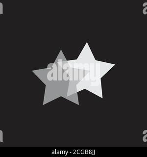 linked geometric two star symbol logo vector Stock Vector