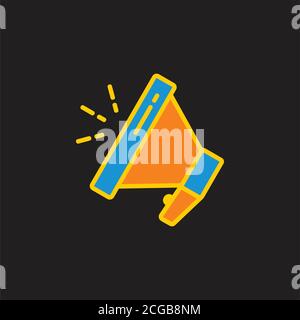 megaphone speaker colorful symbol logo vector Stock Vector