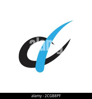 letter d simple curves motion logo vector Stock Vector