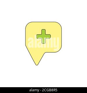 plus medicate bubble talk symbol vector Stock Vector