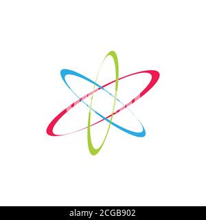 abstract circle atomic simple curves logo vector Stock Vector