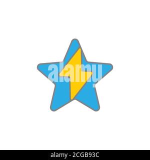 star energy lightning decoration logo vector Stock Vector
