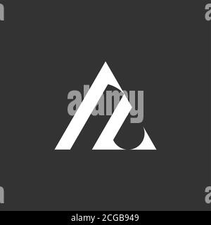 abstract letter rl lr triangle geometric arrow logo vector Stock Vector