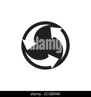 circle rotation negative space global logo vector Stock Vector