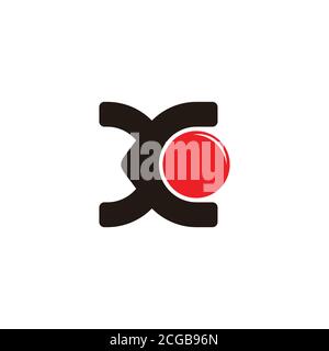 letter xc simple geometric circle logo vector Stock Vector