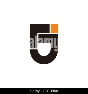 abstract letter rj simple geometric line symbol logo vector Stock Vector