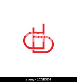 letter db geometric overlap lines art linked logo vector Stock Vector