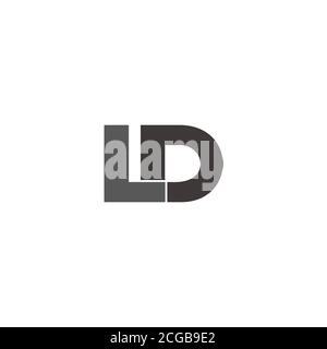 letter ld simple geometric linked logo vector Stock Vector