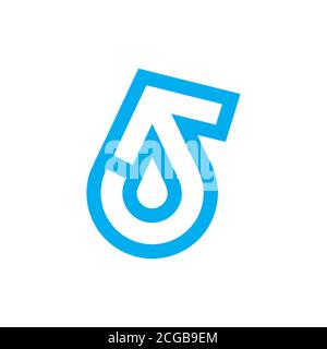 refresh arrow drop blue water simple logo vector Stock Vector