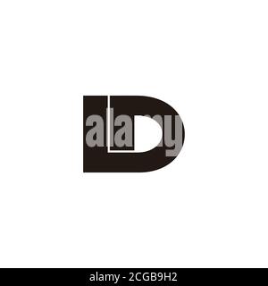 letter ld simple geometric line logo vector Stock Vector