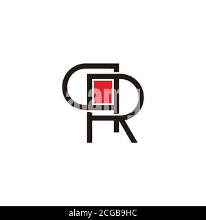 letter Rq linked square frame geometric logo vector Stock Vector