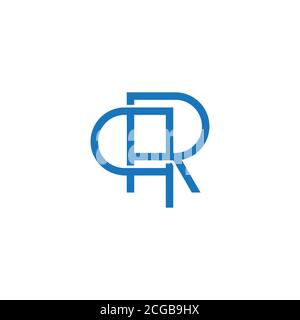 letter Rq linked overlapping line geometric logo vector Stock Vector