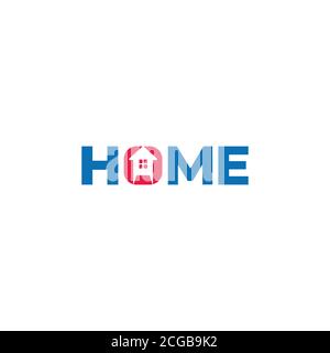text home fast arrow house simple letters logo vector Stock Vector