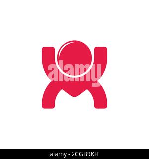 abstract circle geometric line letter ox logo vector Stock Vector