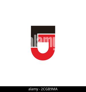 abstract shield emblem letter rj simple geometric line symbol logo vector Stock Vector