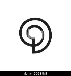 abstract letter pd circle linear logo vector Stock Vector