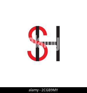 letter sh linked logo vector Stock Vector