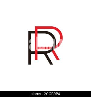 letter RR linked colorful simple geometric line logo vector Stock Vector