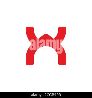 abstract letter xk simple curves geometric logo vector Stock Vector