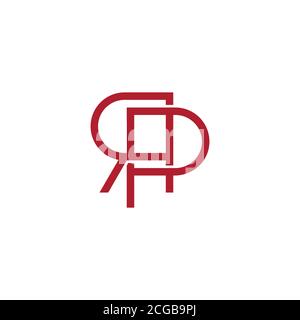 letter RP linked overlapping line geometric logo vector Stock Vector