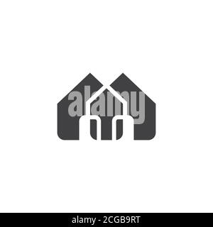 simple geometric house door design vector Stock Vector
