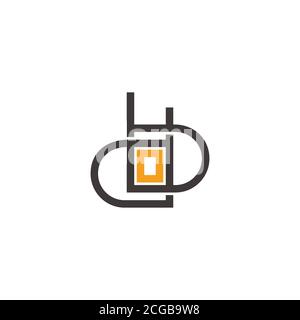 letter db geometric square lines art linked logo vector Stock Vector