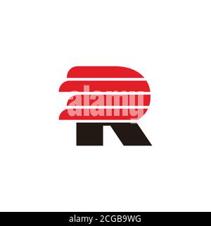 letter r stripes fast motion simple geometric logo vector Stock Vector